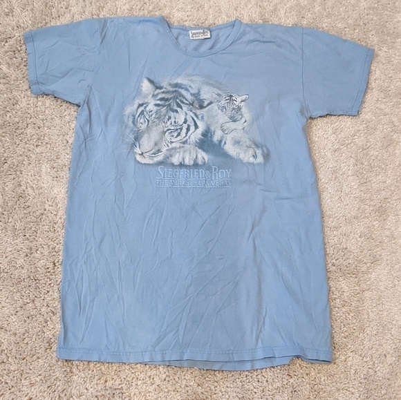 VINTAGE Single Stitch Seigfried & Roy at The Mirage Tiger Shirt X-Large - Picture 1 of 5